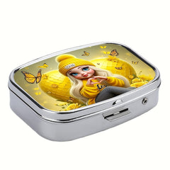 Love Girl Pill Case 2 Compartment Medicine Box Vitamin Pill Organizer