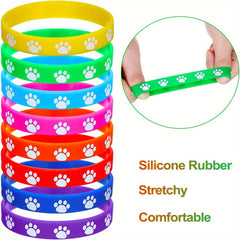 Cat Paw Print Rubber Bracelet for Dog Party Gift