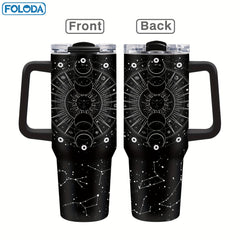 Foloda Stainless Steel Tumbler 40oz Sun Moon Insulated Travel Mug
