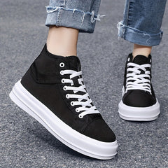 Men's High Top Canvas Sneakers Lace up Casual Walking Shoes