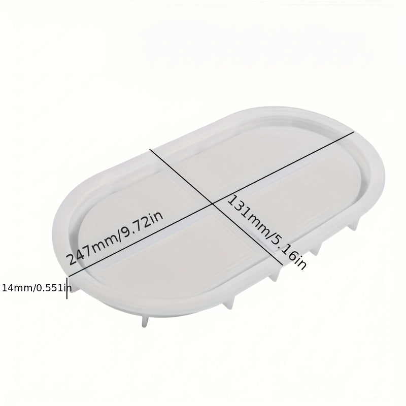 DIY Elliptical Flower Pot Base Storage Tray Silicone Mold
