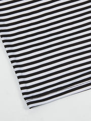  Casual Cami Dress Women's Plus Stripe Print Round Neck Backless