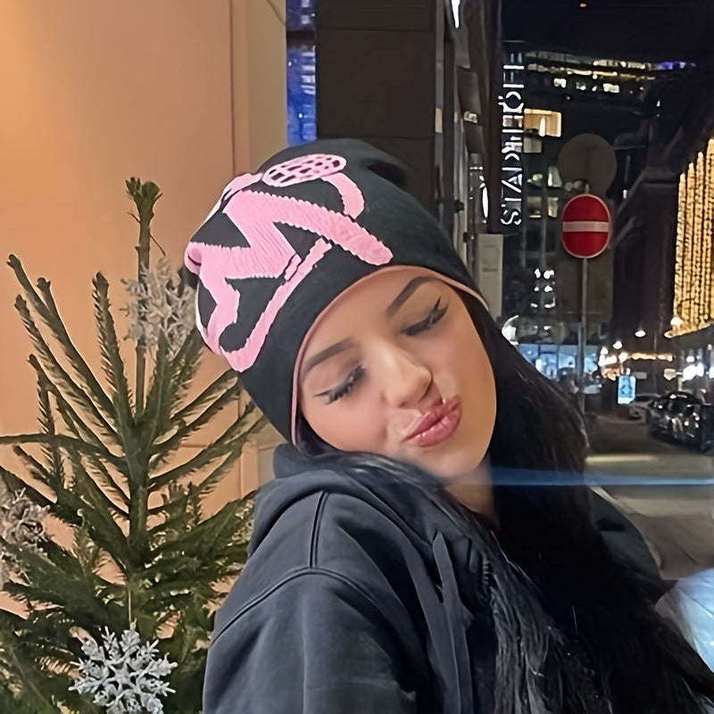Jacquard Y2K Beanie Cap Hip Hop Knitted Hat