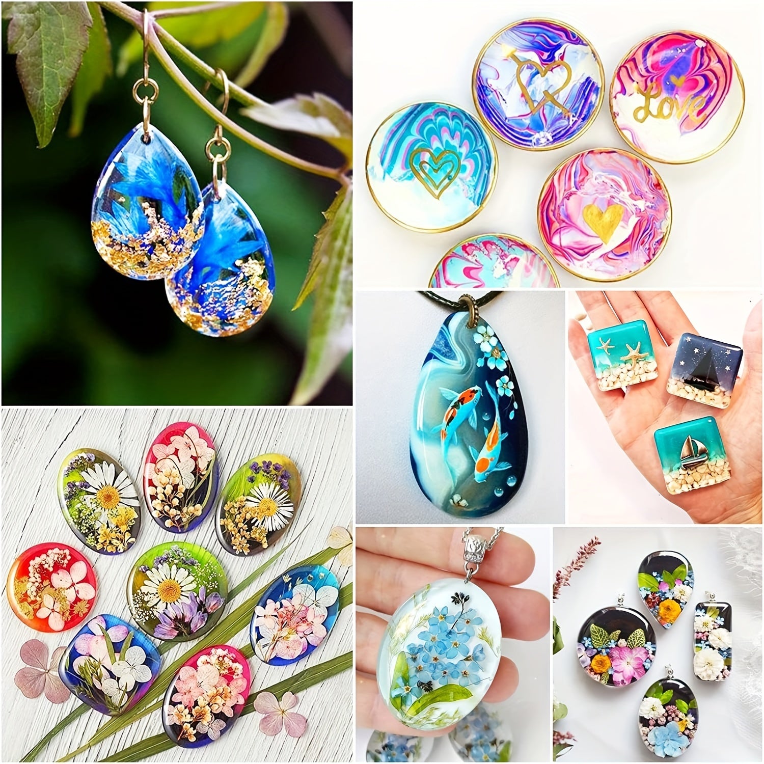 30 Styles Round Gemstone Silicone Casting Molds Holes Resin Epoxy DIY Crafts