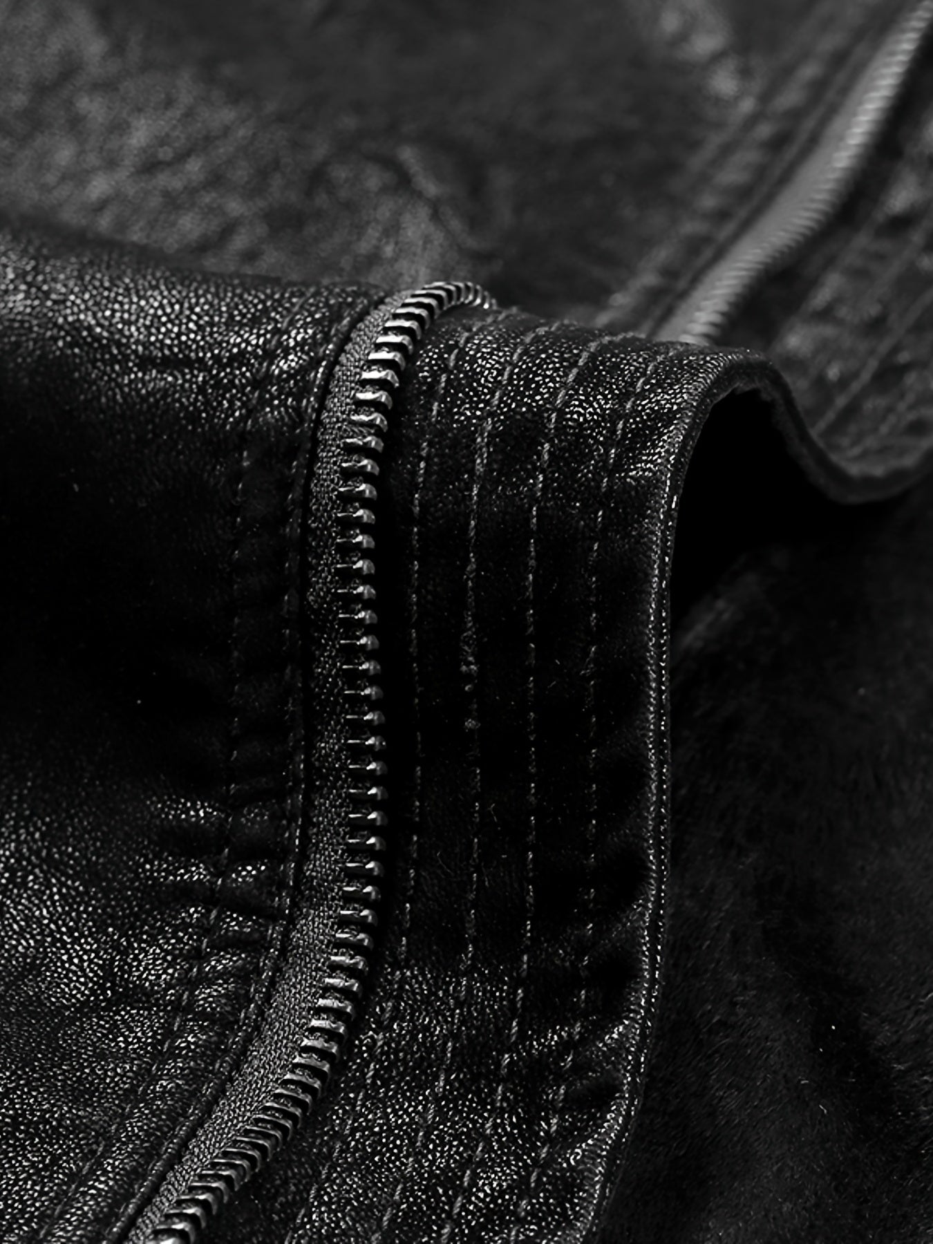 Men's Middle aged PU Leather Jacket With Zipper