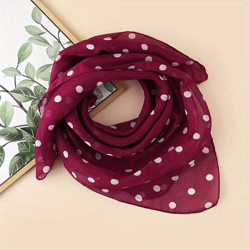 Polka Dot Print Bandana Gauze Square Scarf Casual Neckerchief Head Wrap
