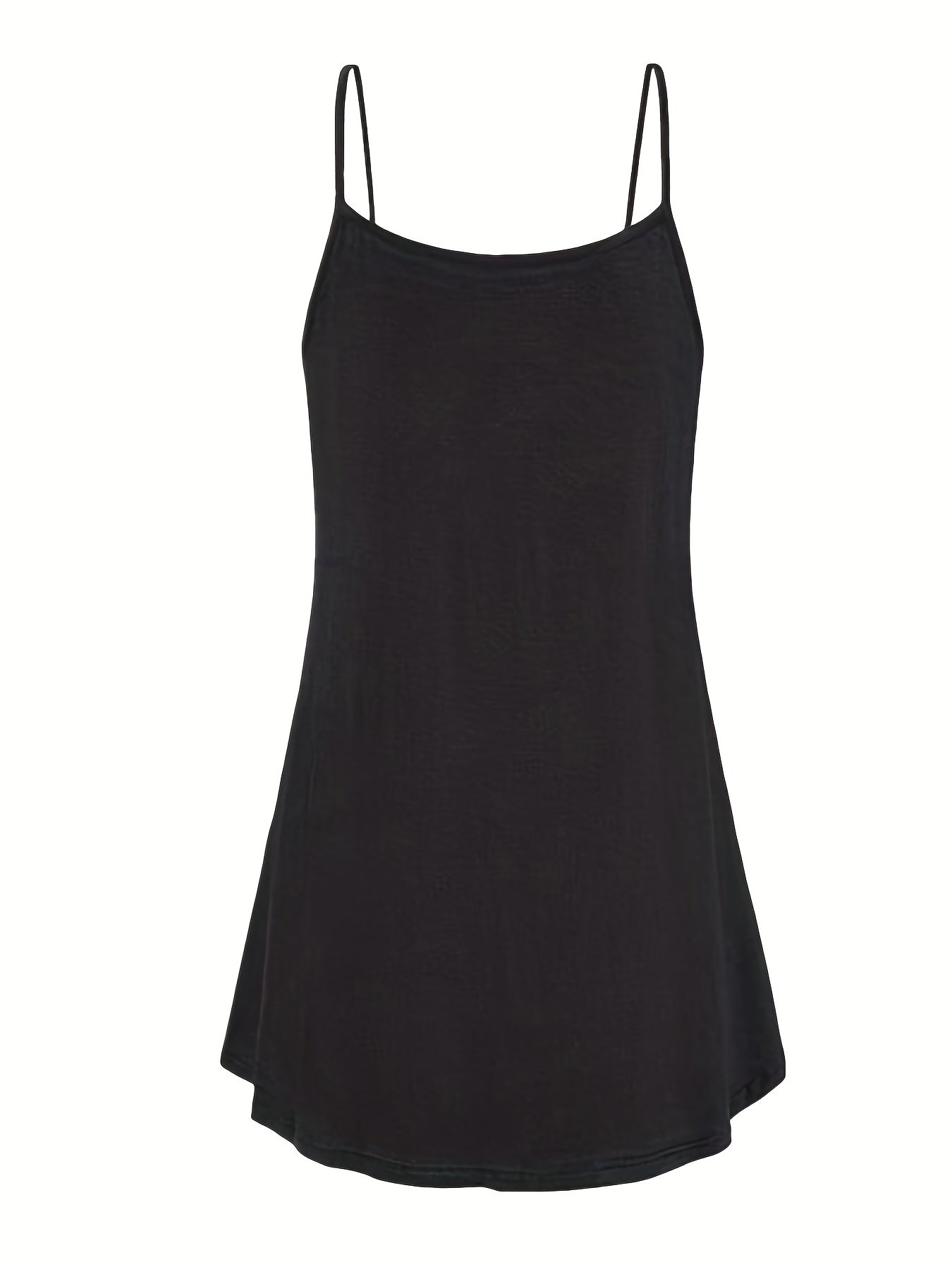  Solid V Neck Stretch Cami Dress