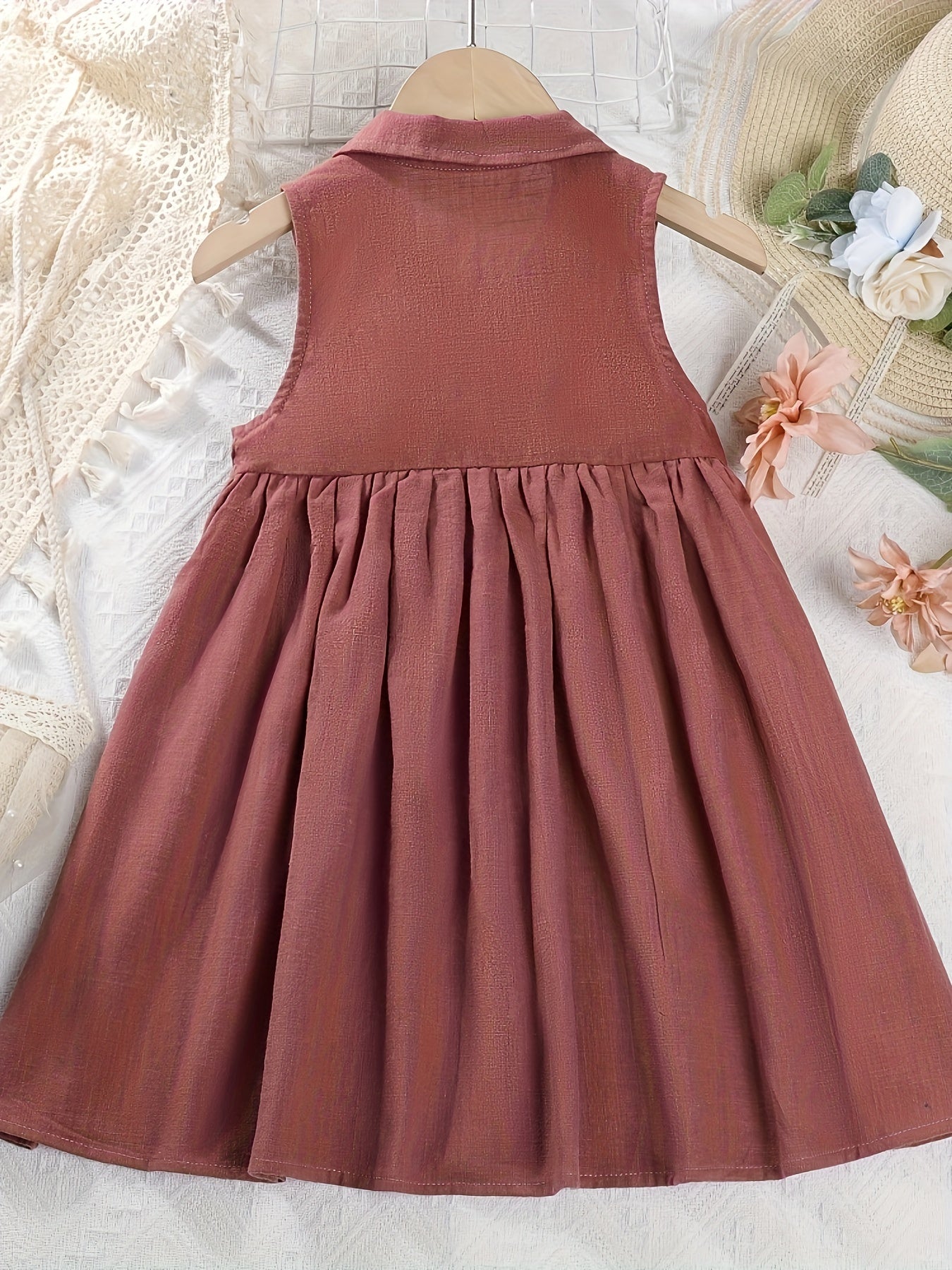 Girls Sleeveless Peplum Dress Party Vacation Outfit