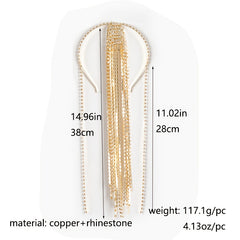 Crystal Rhinestone Hair Chain Headpiece with Tassel