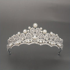 Bridal Tiara Headband Faux Pearl Rhinestone Crown