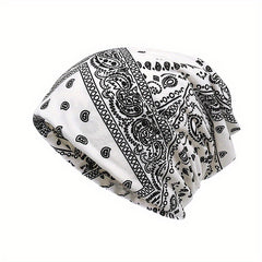 Unisex Sunshade No brim Beanies Hat With Cashew Flower Style