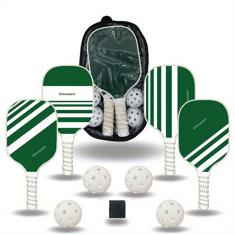 Pickleball Racket Set 4 Rackets 4 Pickleballs Handbag Wipe Novices