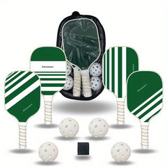 Pickleball Racket Set 4 Rackets 4 Pickleballs Handbag Wipe Novices