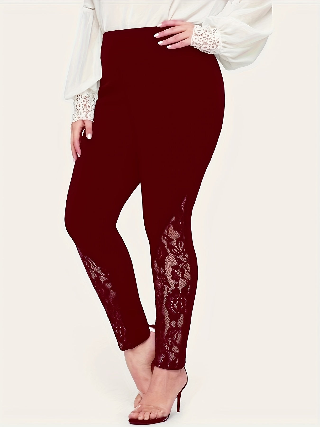  Lace High Rise Skinny Leggings