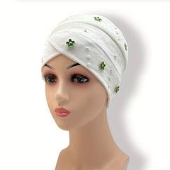 Vintage Velvet Head Wrap Elastic Beanie Headscarf