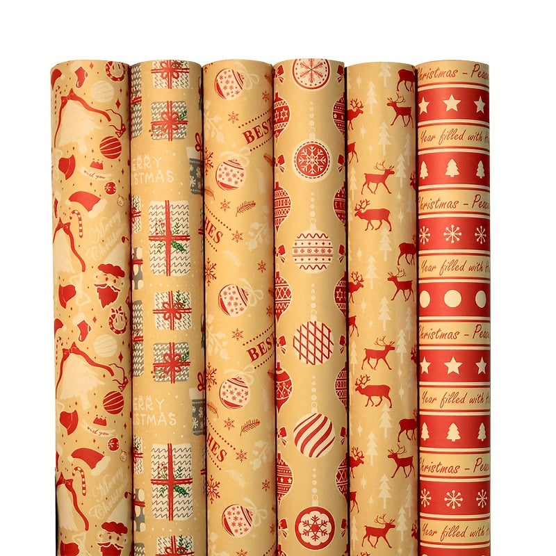 6pcs Cartoon Birthday Gift Wrapping Paper Roll