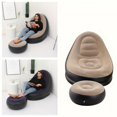 Portable Air Lazy Sofa Inflatable Lounger Air Couch With Footrest