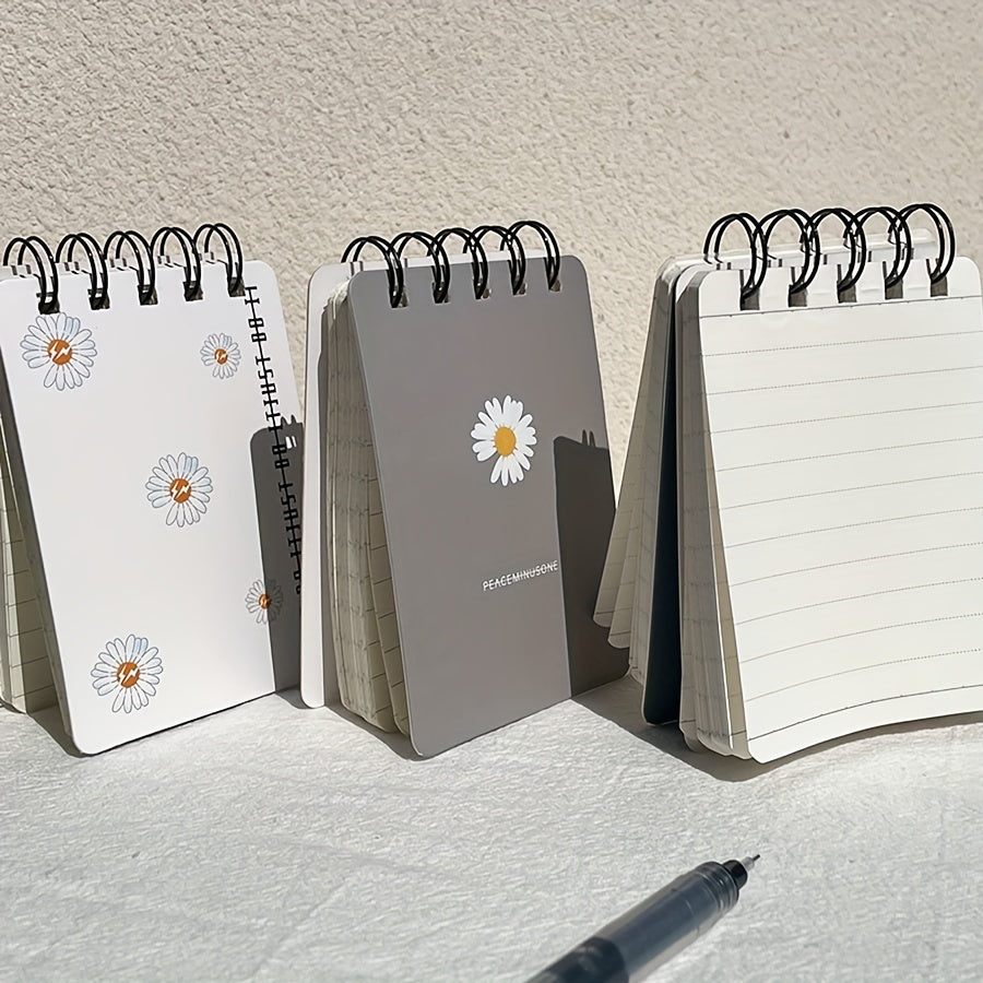 Small Daisies Mini Notebook Coil 7x10cm 100 pages 4 colors Girls Student Gift