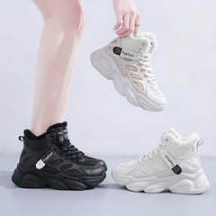 Plush Lined Thermal Non Slip Running Shoes High Top