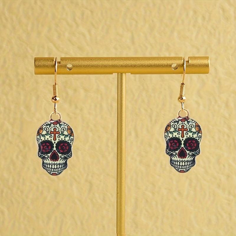 Halloween Party Funny Skull Ghost Head Earrings