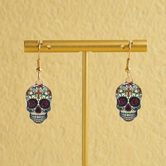 Halloween Party Funny Skull Ghost Head Earrings