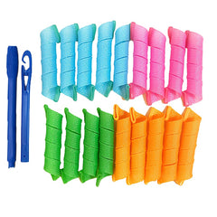 18pcs Hair Rollers Spiral Curls Heatless Curlers DIY Hair Styling Kit
