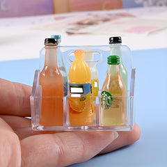 1:12 Scale Supermarket Playset with Beverage Bottles & Milk Carton Base