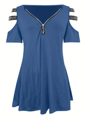  Rhinestone Cut Sleeve V Neck Dress