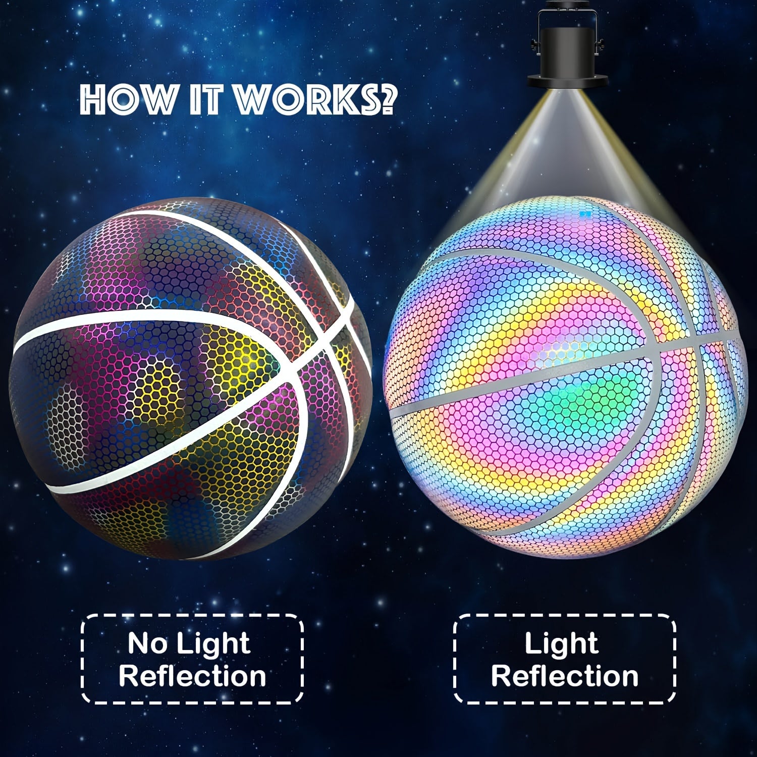 Outdoor Reflective Basketball for Night Training