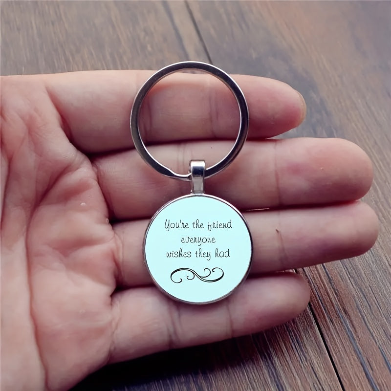 Retro Bag Keychain English Letter Buckle Accessories Necklace
