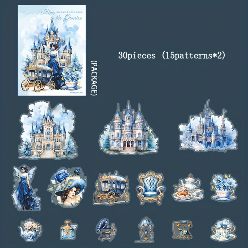 30pcs Alice Alien Figure Sticker Bag Diy Scrapbook Cup Stickers Waterproof
