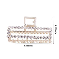 Metal Faux Pearl Hair Clip Women Jumbo Jaw Clip