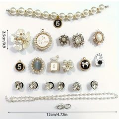 Pearl Rhinestone Shoe Pins Decor Set DIY Shoe Buckle Accessories
