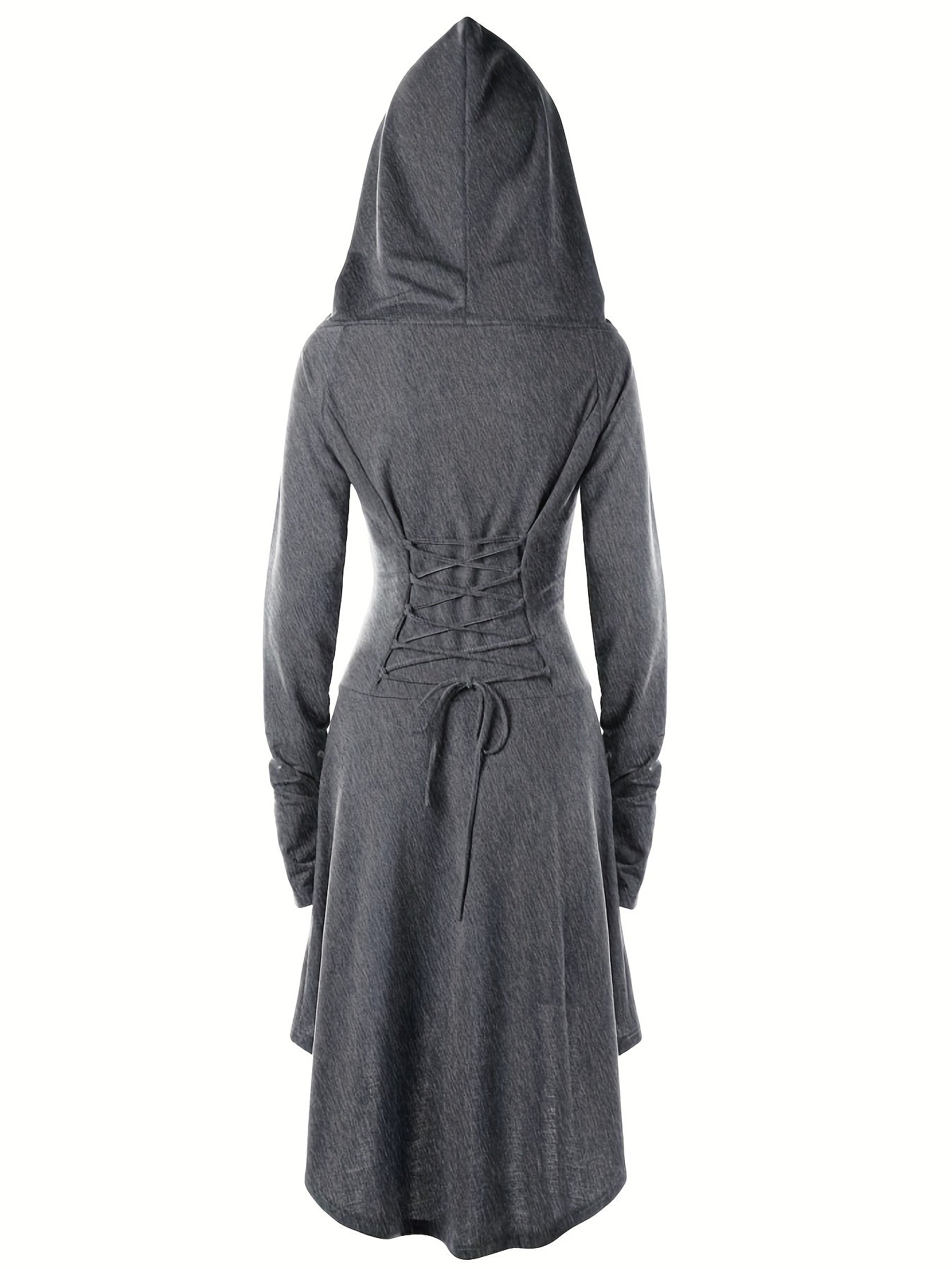 Gothic Witch Cosplay Dress Halloween Hooded Costume