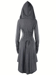 Gothic Witch Cosplay Dress Halloween Hooded Costume