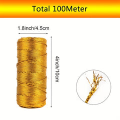 2 Rolls 100m Golden Onion Thread Rope For Gift Wrapping DIY Decor