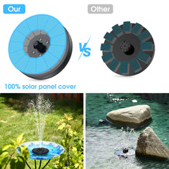 3W Solar Fountain Water Pump with LED, 160mm Panel & 7 Nozzles