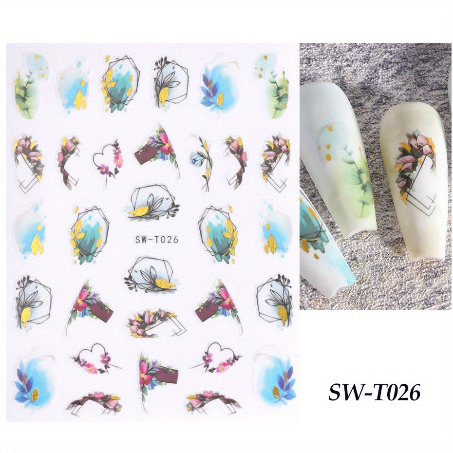 Bronzing Golden Leaf Nail Stickers for Unique Manicure