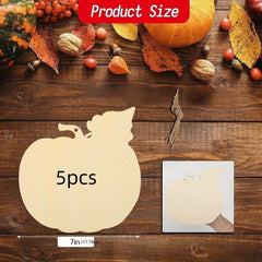 5pcs Large Wooden Pumpkin Disc Ornaments for Crafts Hanging Fall Decorations