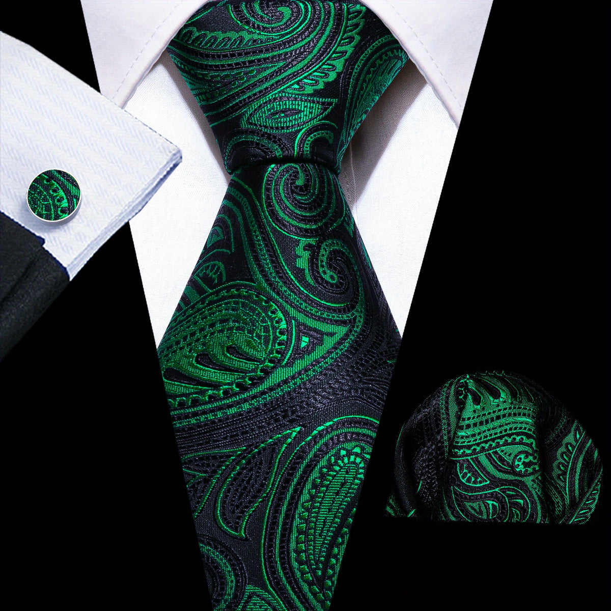 Men's Classic Jacquard Paisley Tie Set