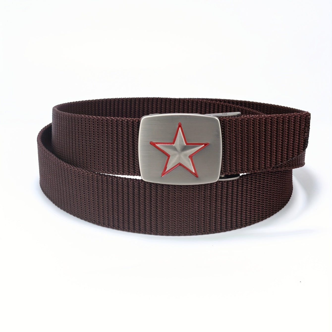 Men's Auto Buckle Tape Belt Release Canvas Casual Belt