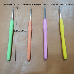 1pc 2mm-10mm Crochet Hook Set Aluminum with Silicone Handle