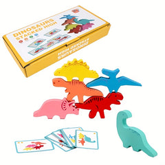 Wooden Dinosaur Stacking Game Educational 3D Building Toy