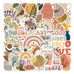 50pcs DIY Waterproof Handbook Stickers Self-adhesive for Phone Notebook