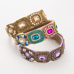 Colorful Crystal Flower Headband Baroque Rhinestone Hair Band