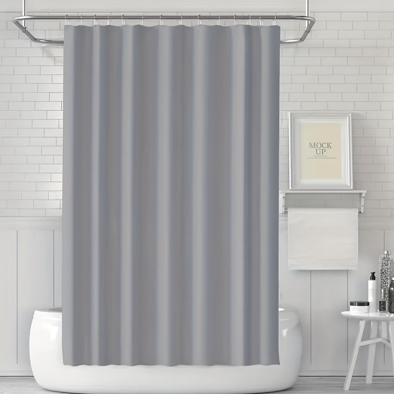 Heavy Duty Waterproof Shower Curtain with 12 Plastic Hooks