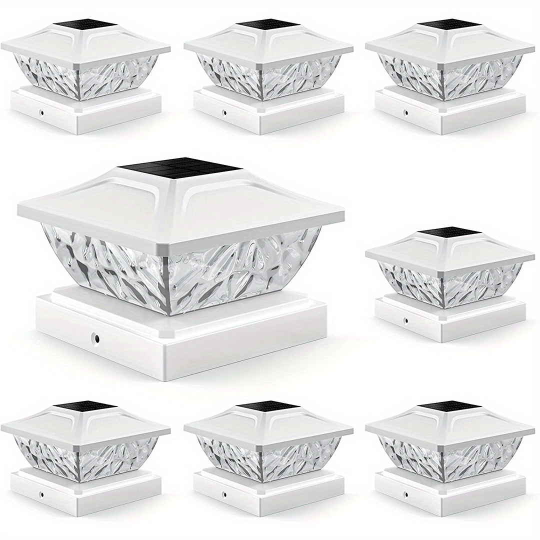 2 Modes Solar Deck Fence Lights IP65 Waterproof Solar Powered Light Fit Posts