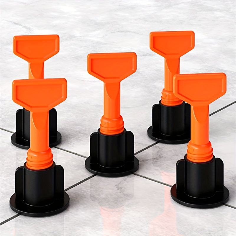 Tile Leveling System Kit 50pcs With 1 Plastic Wrench 3" Disc Diameter