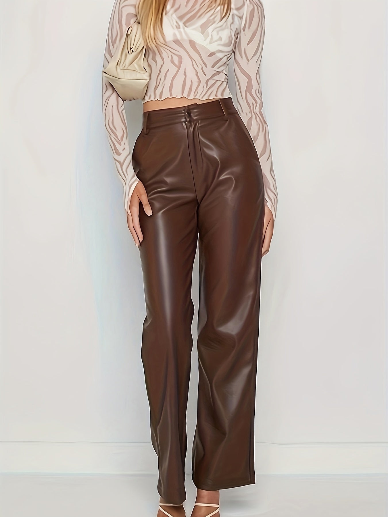 High Rise Wide Leg Trousers
