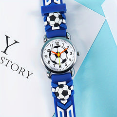 Kids' Soccer 3D Print Quartz Watch for Students